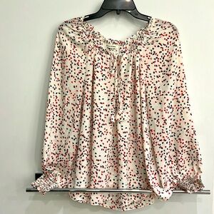 Max Studio XL, hearts ♥️semi sheer blouse